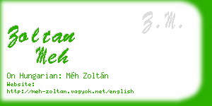 zoltan meh business card