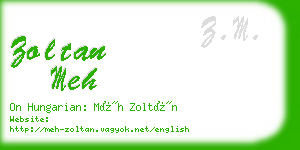 zoltan meh business card